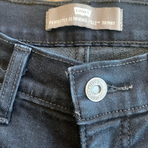 LEVI’S 512 Skinny Perfectly Slimming Black Jeans Silver Tab Size‎ 10 M - Picture 6 of 9